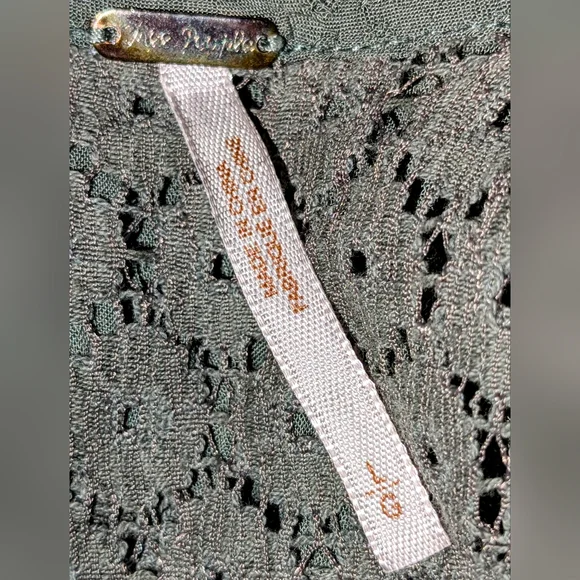 Free People Large Green Boho Top - Picture 3 of 8